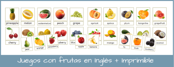 Juegos para aprender las Frutas en Inglés Imprimible | Dinosaúrica
